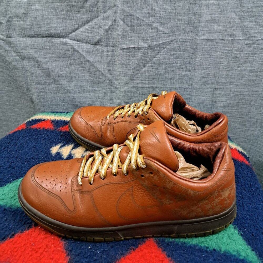 %Nike Dunk Low 1 Piece Brown “Pony” Spanish Moss Laser Men Size 9.5 / A 29